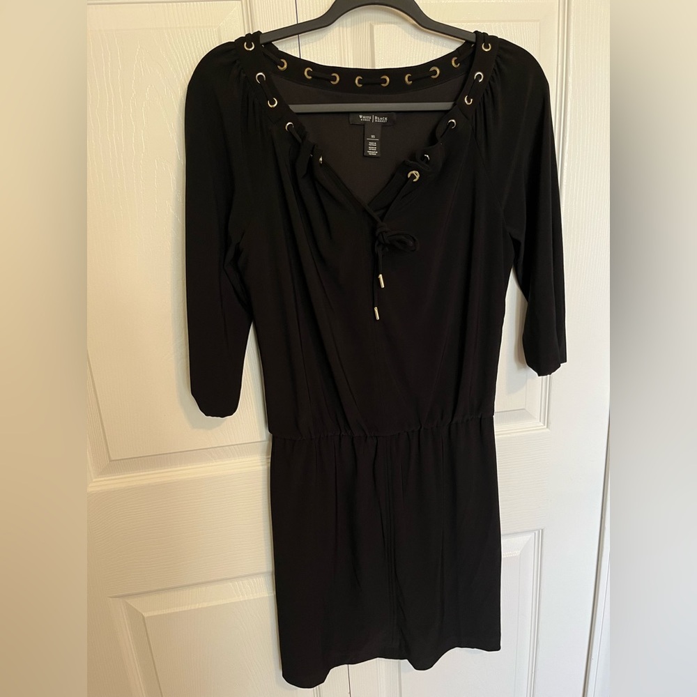 White House Black Market black soft & stretchy dress size XS, 3/4 sleeve